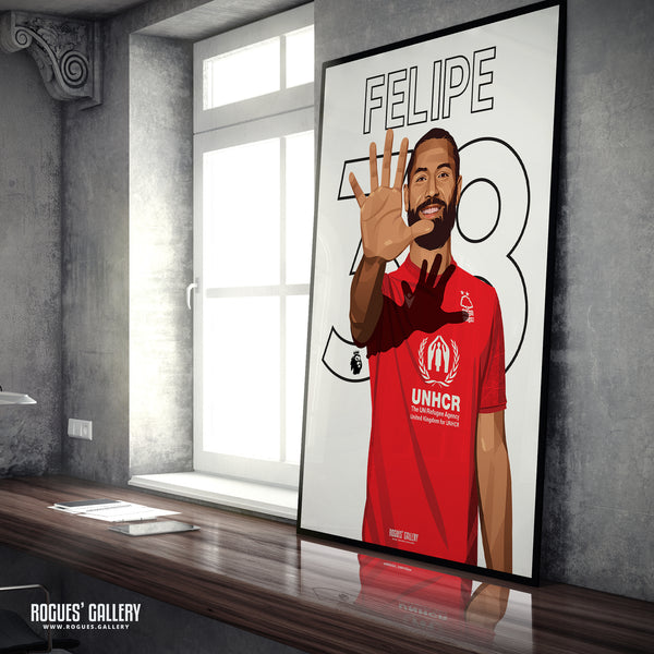 Felipe - Nottingham Forest - Signed A3 Name & Number Prints