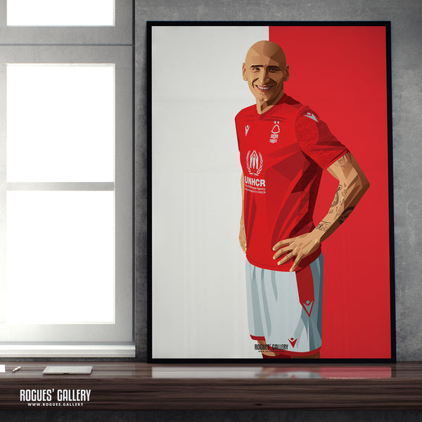 Jonjo Shelvey - Nottingham Forest - A0, A1, A2 or A3 Red & White Prints
