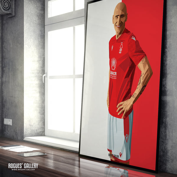 Jonjo Shelvey - Nottingham Forest - A0, A1, A2 or A3 Red & White Prints