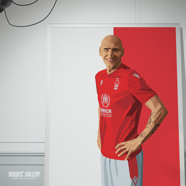 Jonjo Shelvey - Nottingham Forest - A0, A1, A2 or A3 Red & White Prints