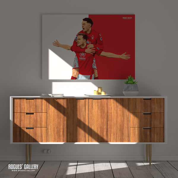 Chris Wood: Opening His Account - Nottingham Forest - A0, A1, A2 or A3 Red & White Prints