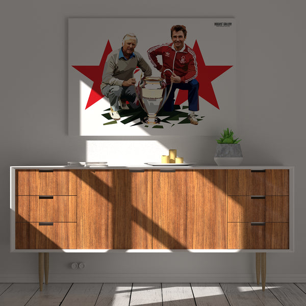 Brian Clough & Peter Taylor  - The Legendary Nottingham Forest Management Team - A0, A2, A1 or A3 Pop Art Prints