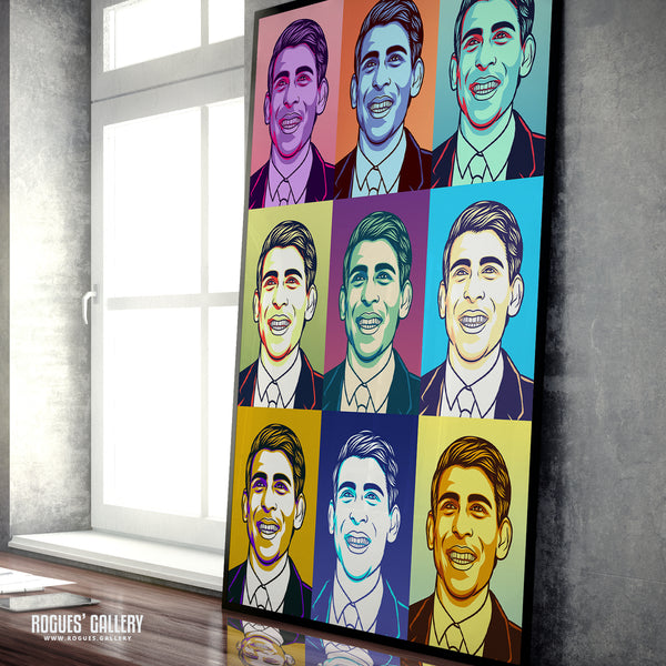 Rishi Sunak Muted Pop Art - Politics Series Print - A3, A2, A1 & A0 Size Prints