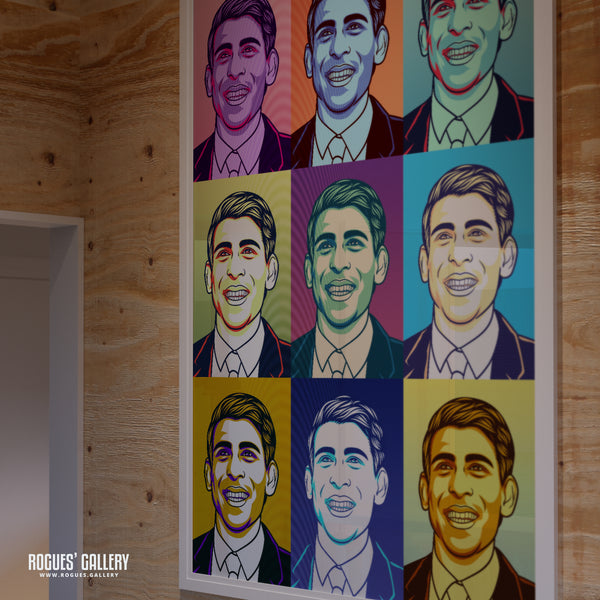 Rishi Sunak Muted Pop Art - Politics Series Print - A3, A2, A1 & A0 Size Prints
