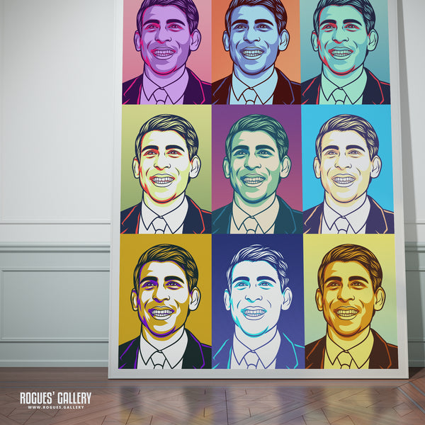 Rishi Sunak Muted Pop Art - Politics Series Print - A3, A2, A1 & A0 Size Prints