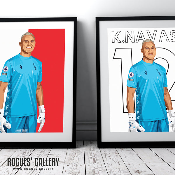 Keylor Navas - Nottingham Forest - A0, A1, A2 or A3 Red & White Prints