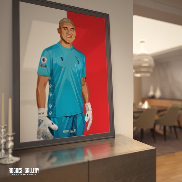 Keylor Navas - Nottingham Forest - A0, A1, A2 or A3 Red & White Prints