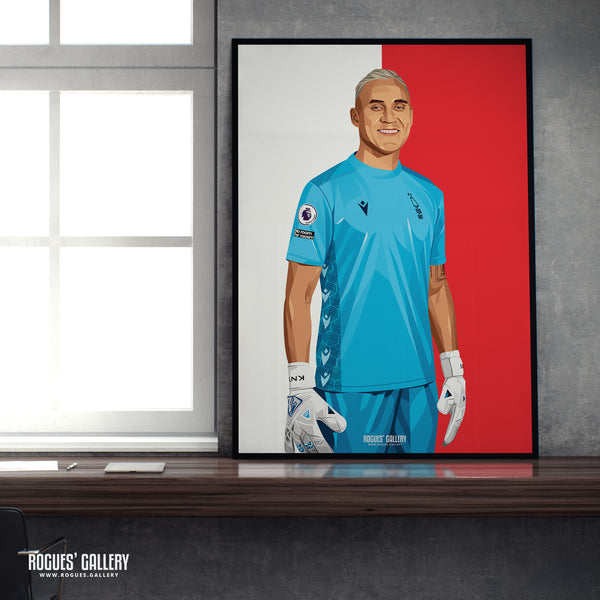 Keylor Navas - Nottingham Forest - A0, A1, A2 or A3 Red & White Prints
