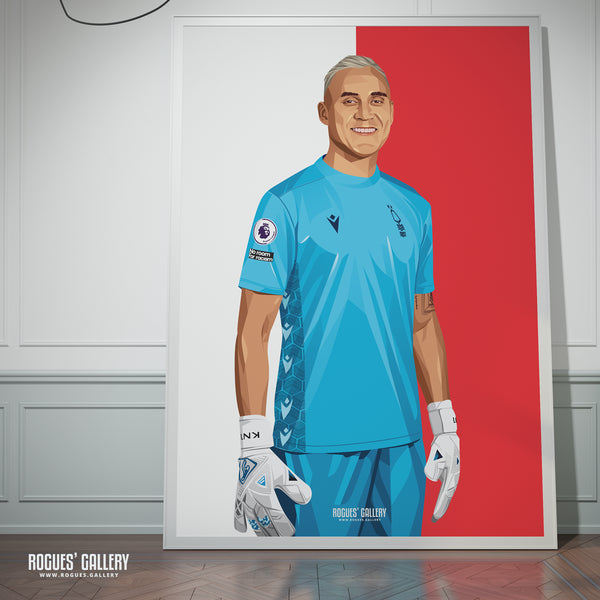 Keylor Navas - Nottingham Forest - A0, A1, A2 or A3 Red & White Prints
