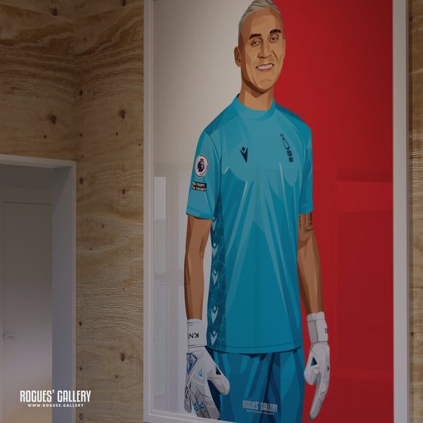 Keylor Navas - Nottingham Forest - A0, A1, A2 or A3 Red & White Prints