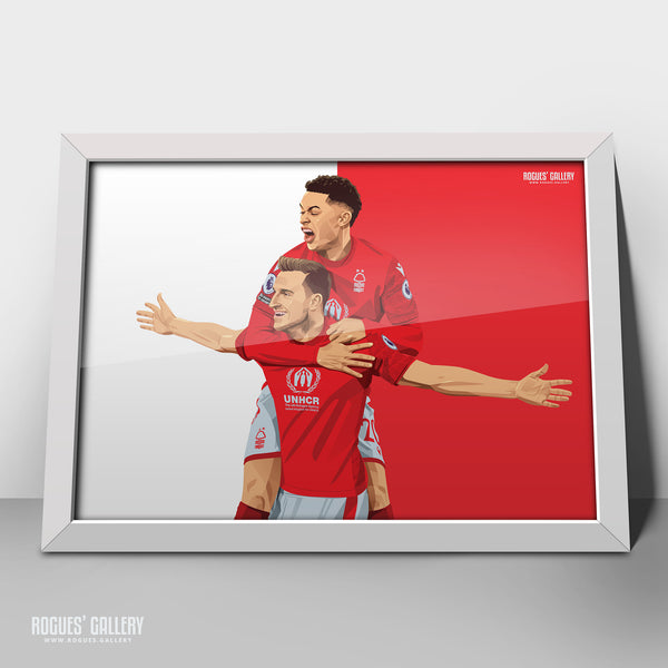 Chris Wood: Opening His Account - Nottingham Forest - Signed A3 Red & White Prints