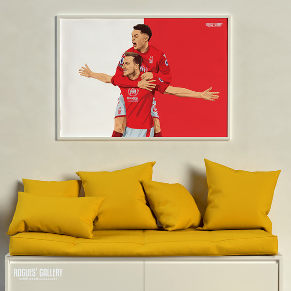 Chris Wood: Opening His Account - Nottingham Forest - Signed A3 Red & White Prints