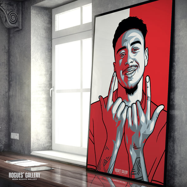 Jesse Lingard - Nottingham Forest - Signed A3 #GetBehindTheLads Prints