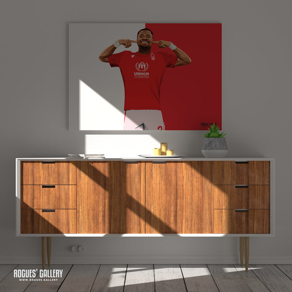 Serge Aurier: Moi? - Nottingham Forest - Signed A3 Red & White Prints