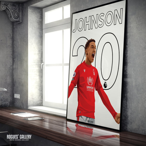 Brennan Johnson: Speedy making his mark - Nottingham Forest - A0, A1, A2 or A3 Name & Number Prints