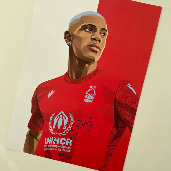 Danilo - Nottingham Forest - Signed A3 Red & White Prints