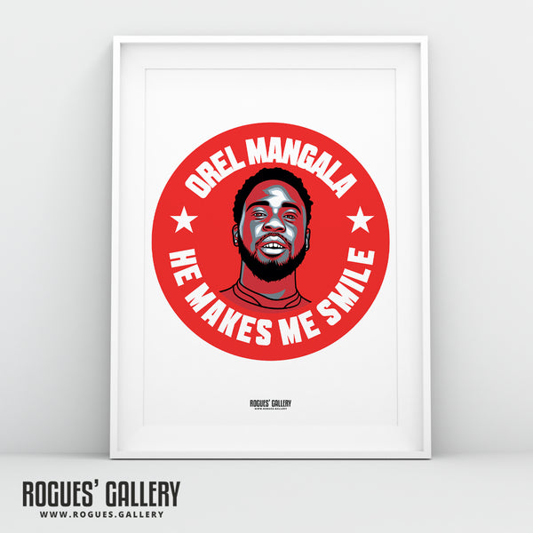 Orel Mangala He Makes Me Smile - Nottingham Forest - Signed A3 #GetBehindTheLads Prints