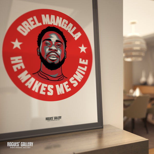 Orel Mangala He Makes Me Smile - Nottingham Forest - Signed A3 #GetBehindTheLads Prints