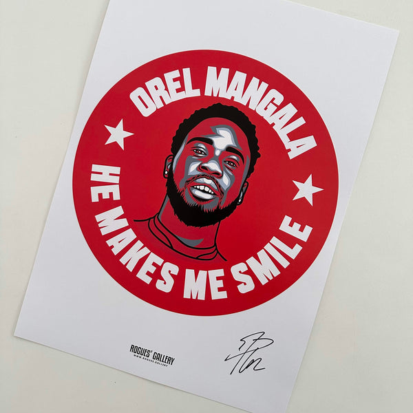 Orel Mangala He Makes Me Smile - Nottingham Forest - Signed A3 #GetBehindTheLads Prints