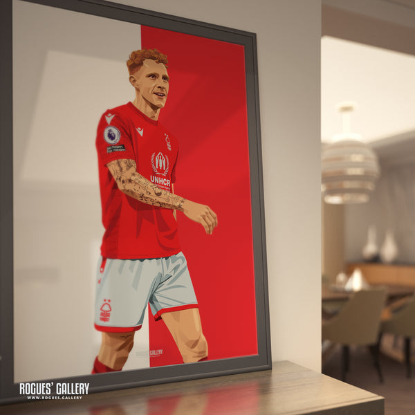 Just Jack Colback - Nottingham Forest - Signed A3 Red & White Prints