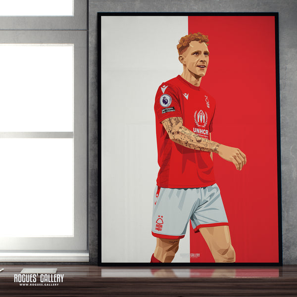 Just Jack Colback - Nottingham Forest - Signed A3 Red & White Prints