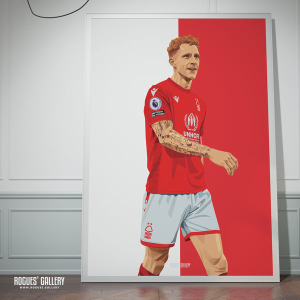 Just Jack Colback - Nottingham Forest - Signed A3 Red & White Prints