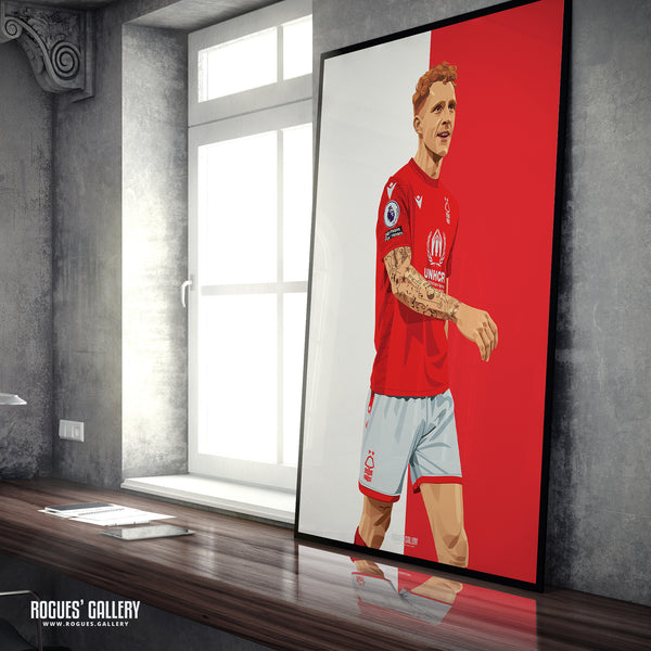 Just Jack Colback - Nottingham Forest - Signed A3 Red & White Prints
