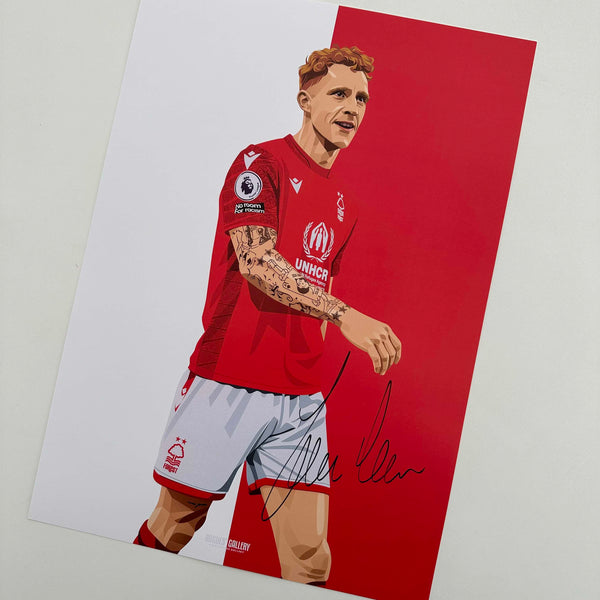 Just Jack Colback - Nottingham Forest - Signed A3 Red & White Prints