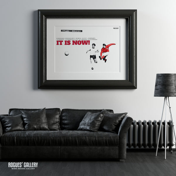 They think it's all over... it is now! (White Version) Geoff Hurst's 1966 World Cup Winning England Goal - A0, A1, A2 or A3 Prints