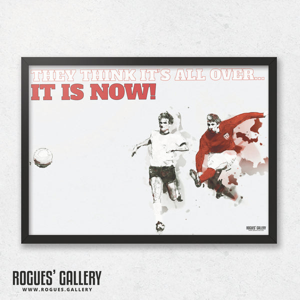 They think it's all over... it is now! (Arty Version) Geoff Hurst's 1966 World Cup Winning England Goal - A0, A1, A2 or A3 Prints