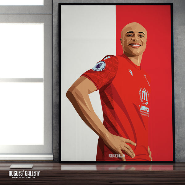 Andre Ayew - Nottingham Forest - A0, A1, A2 or A3 Red & White Prints