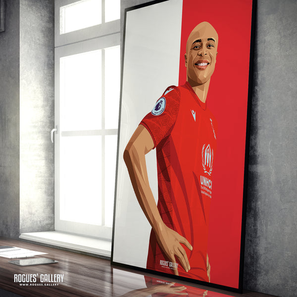 Andre Ayew - Nottingham Forest - A0, A1, A2 or A3 Red & White Prints