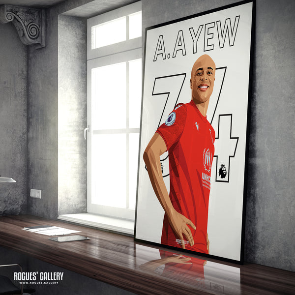 Andre Ayew - Nottingham Forest - Signed A3 Name & Number Prints