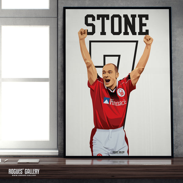 Steve Stone - Nottingham Forest - Signed A3 Greatest Ever Series Prints