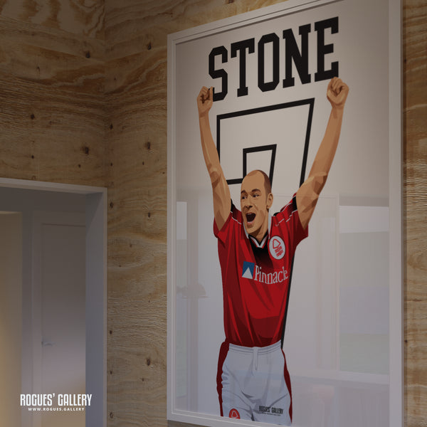 Steve Stone - Nottingham Forest - Signed A3 Greatest Ever Series Prints