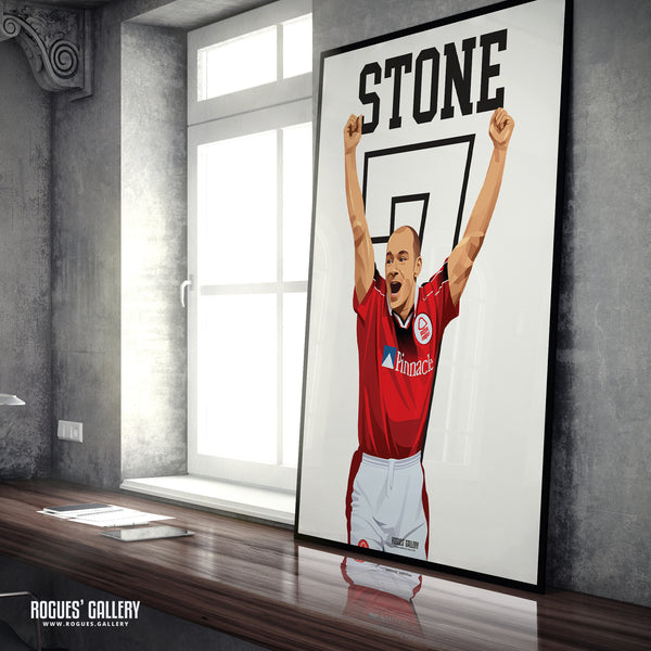 Steve Stone - Nottingham Forest - Signed A3 Greatest Ever Series Prints