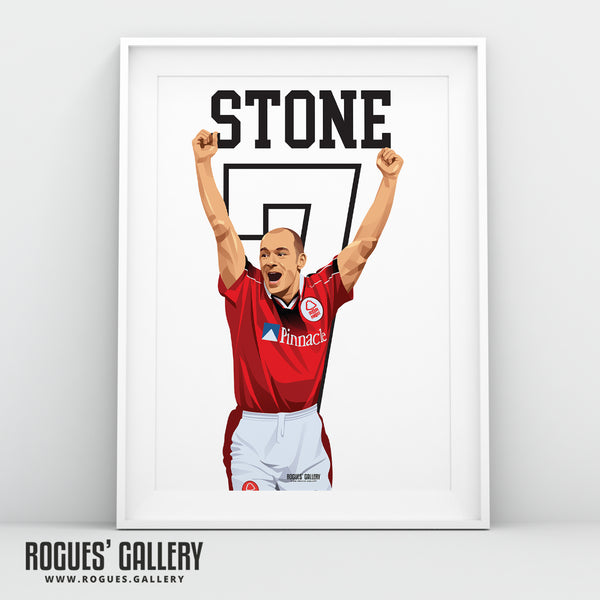 Steve Stone - Nottingham Forest - Signed A3 Greatest Ever Series Prints