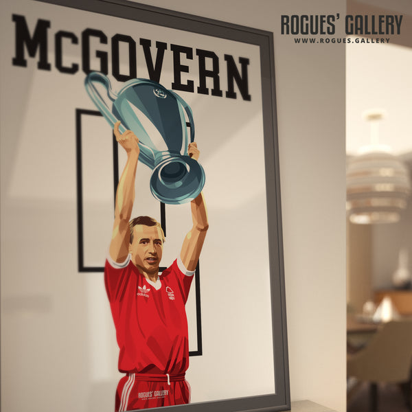 John McGovern - Nottingham Forest - Signed A3 Greatest Ever Series Prints