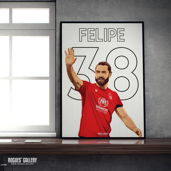 Felipe - Nottingham Forest - A0, A1, A2 or A3 Name & Number Prints
