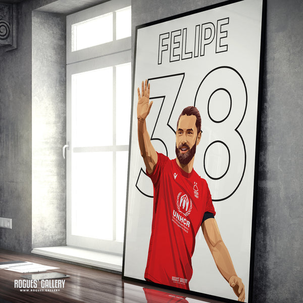 Felipe - Nottingham Forest - A0, A1, A2 or A3 Name & Number Prints