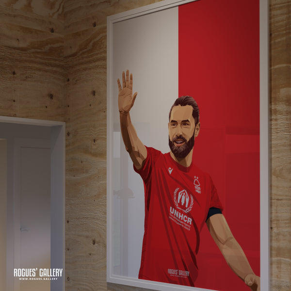Felipe - Nottingham Forest - A0, A1, A2 or A3 Red & White Prints