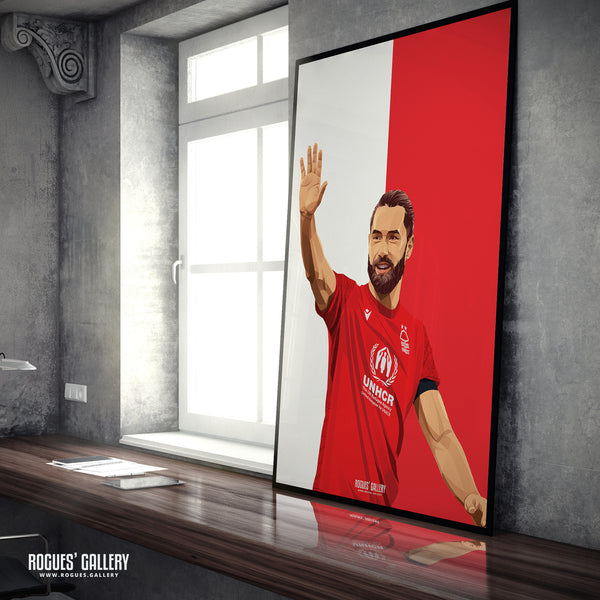 Felipe - Nottingham Forest - A0, A1, A2 or A3 Red & White Prints