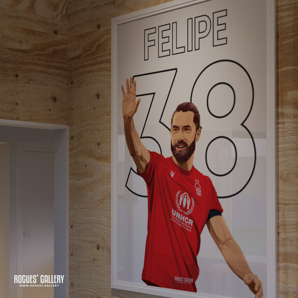 Felipe - Nottingham Forest - Signed A3 Name & Number Prints