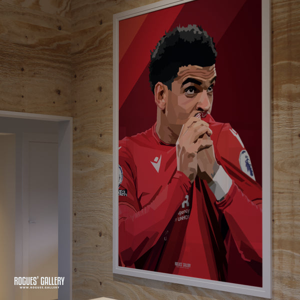 Morgan Gibbs-White: Kissing The Badge - Nottingham Forest - A0, A1, A2 or A3 Prints