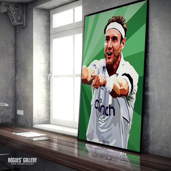 Stuart Broad - England ECB & Notts CCC Cricket Legend - A3/2/1/0 Icon Print