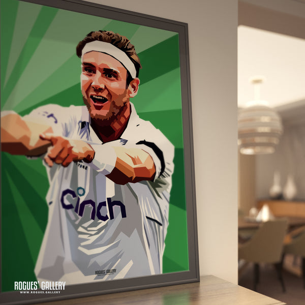 Stuart Broad - England ECB & Notts CCC Cricket Legend - A3/2/1/0 Icon Print