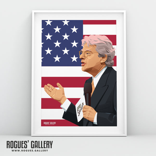 Jerry Springer - A3, A2, A1 & A0 Stars & Stripes Icon Print