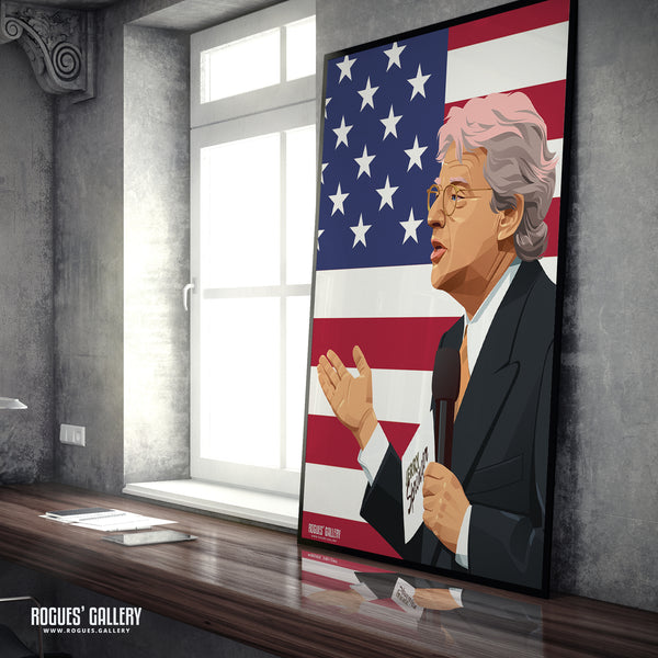 Jerry Springer - A3, A2, A1 & A0 Stars & Stripes Icon Print