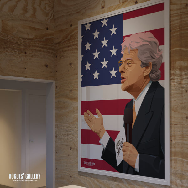 Jerry Springer - A3, A2, A1 & A0 Stars & Stripes Icon Print