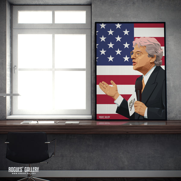 Jerry Springer - A3, A2, A1 & A0 Stars & Stripes Icon Print